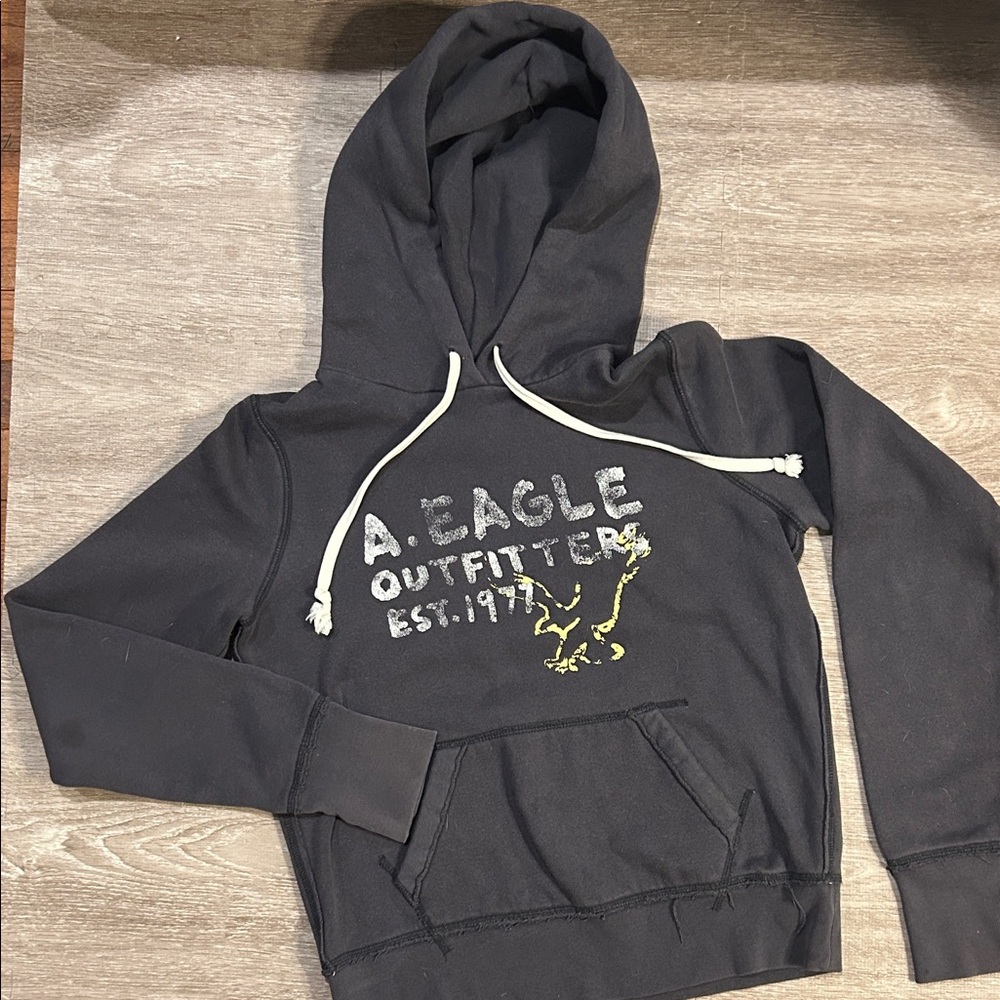 American Eagle Vintage-Style Hoodie – Size Small 🩶🦅